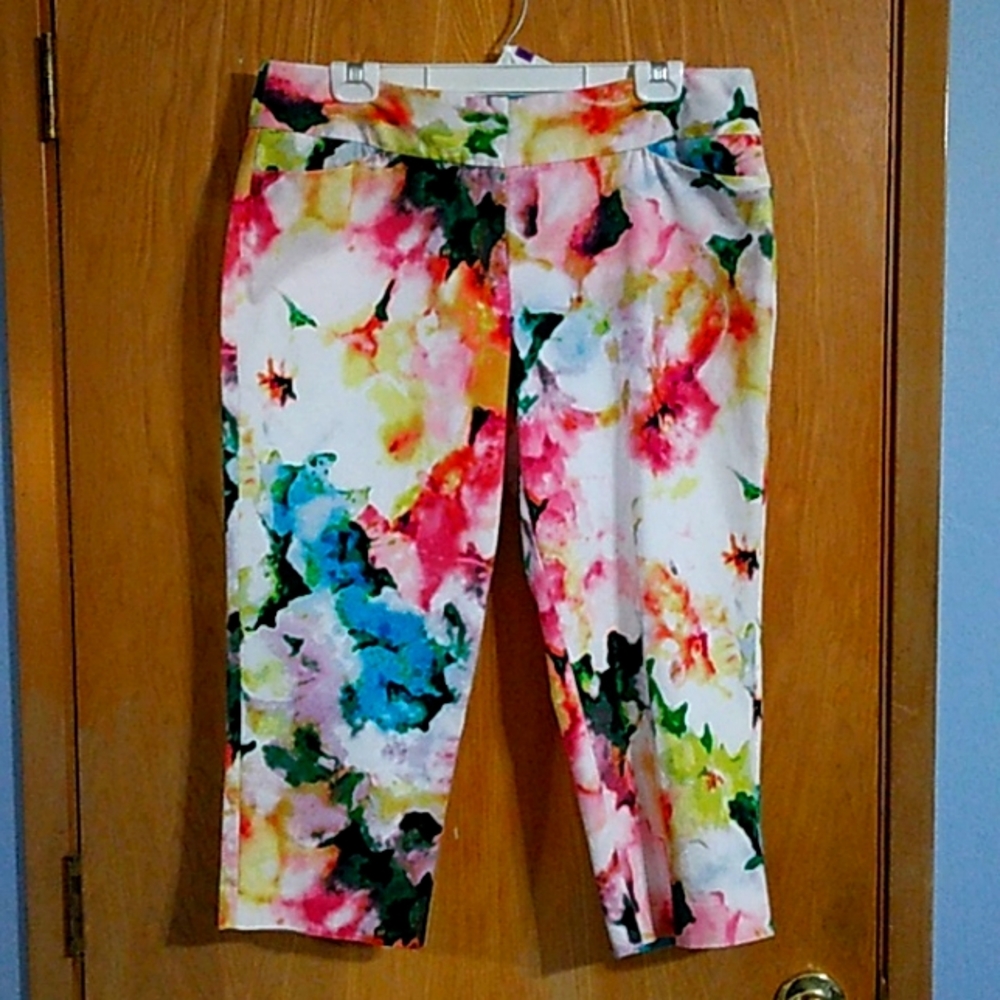 Beautiful Bright Multi Color Comfortable Cropped Pants